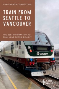 Amtrak Cascades train on tracks.