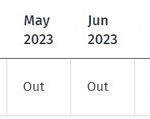 Calendar showing example time in New Zealand between 1 October and 30 September 2023.