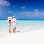 Idyllic beach scene in the Maldives, a top warm destination in February