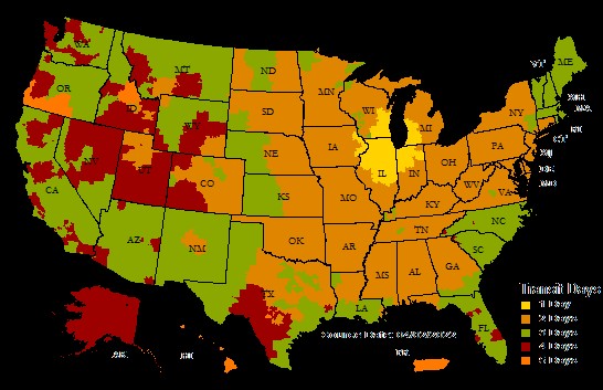 UPS ground shipping map for domestic orders