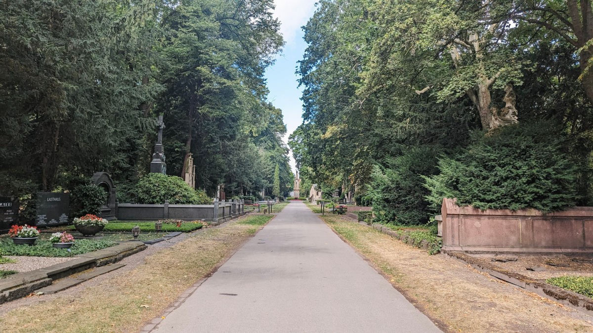 Melatenfriedhof Cemetery Garden with Gravestones