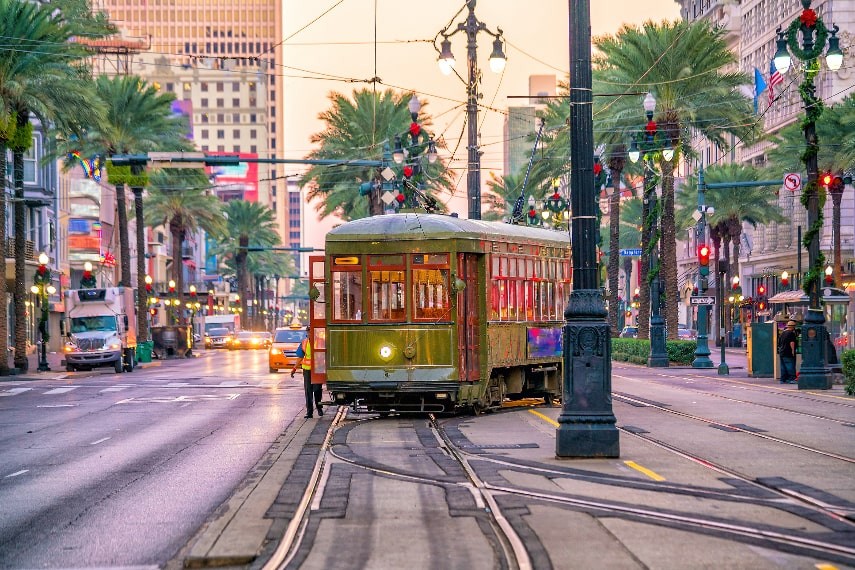 Historic French Quarter in New Orleans, USA, a vibrant and warm destination in February