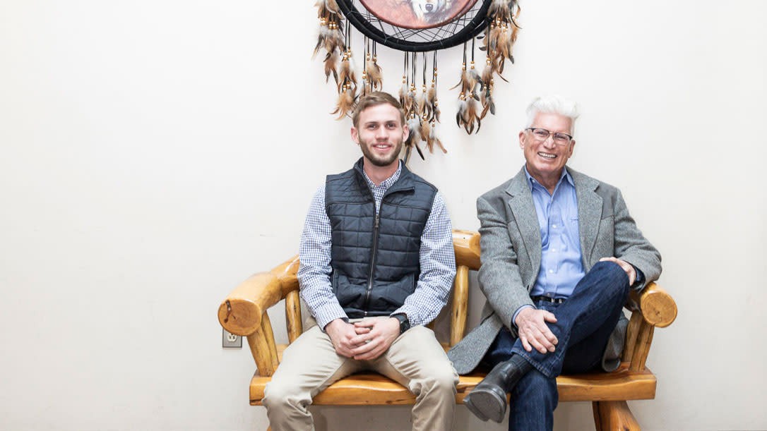 Owner George Cook with son Nicholas, who