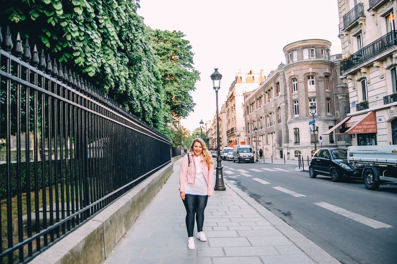 Rue de Rivoli, a grand Parisian street lined with shops and arcades.