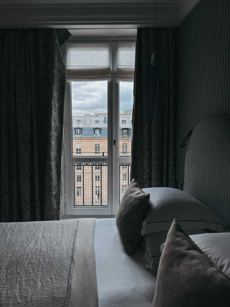 Luxurious hotel room in Paris, a popular European destination during peak season