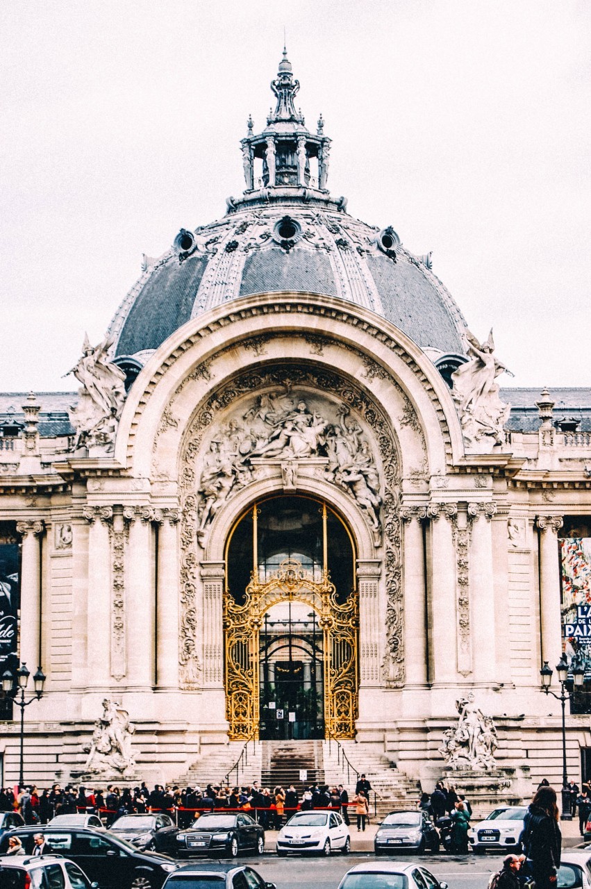 The ornate facade of the Grand Palais, showcasing its impressive architecture.