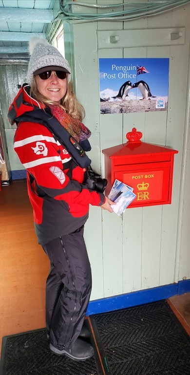 The Penguin Post Office at Port Lockroy, Antarctica, where visitors can send postcards from the continent.