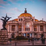 Colonial architecture in Mexico City, showcasing a vibrant urban scene