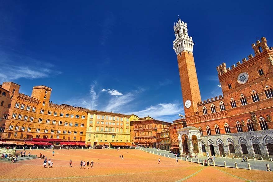 Piazza del Campo, Siena's main public space, Italy