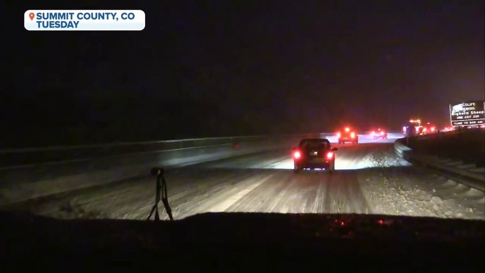 Video showing treacherous driving conditions in Summit County, Colorado, due to heavy snow