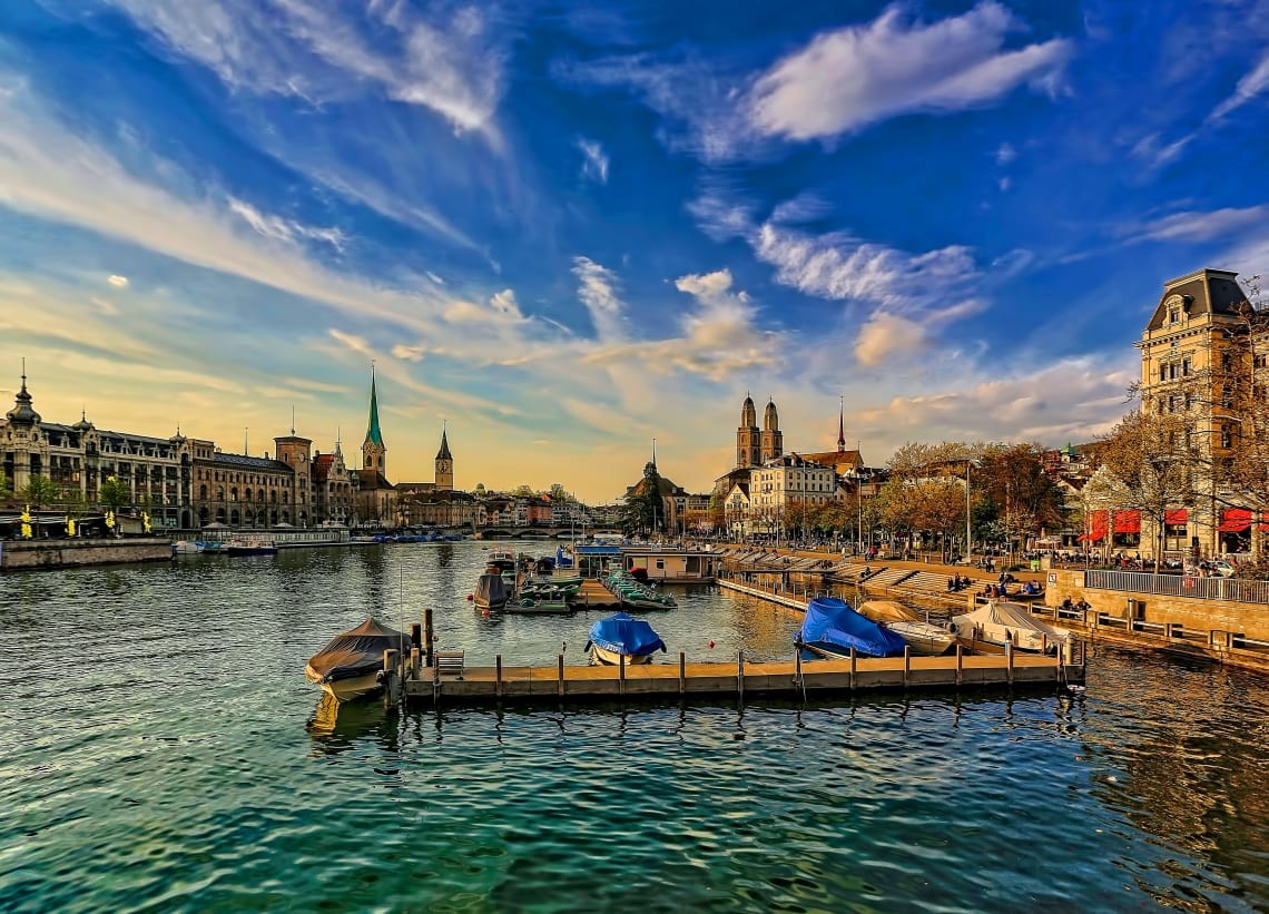 Cityscape of Zurich, Switzerland.