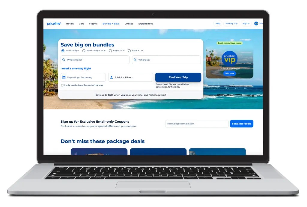 Priceline Packages Search Page