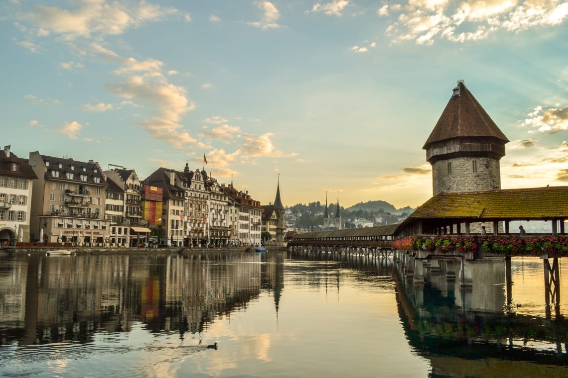 Picturesque Lucerne cityscape.