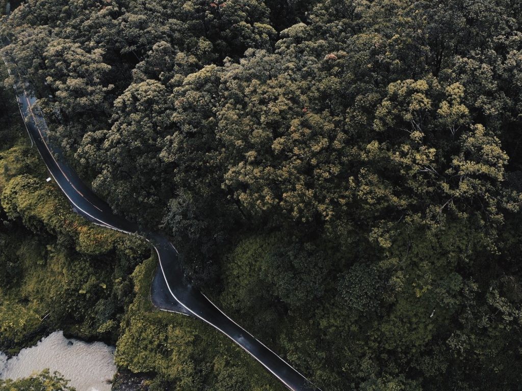 Aerial view of the winding Road to Hana, Maui, Hawaii travel inspiration