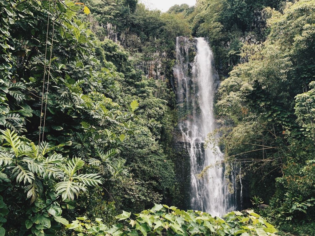 Scenic waterfall along the Road to Hana, Maui