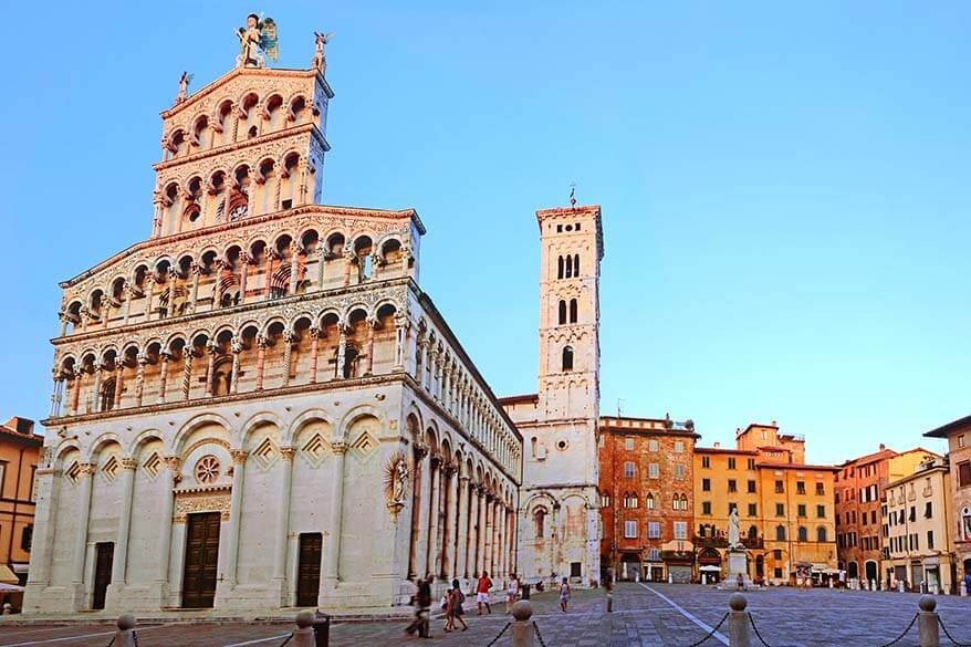 San Michele in Foro church in Lucca, Italy, showcasing Pisan-Romanesque architecture