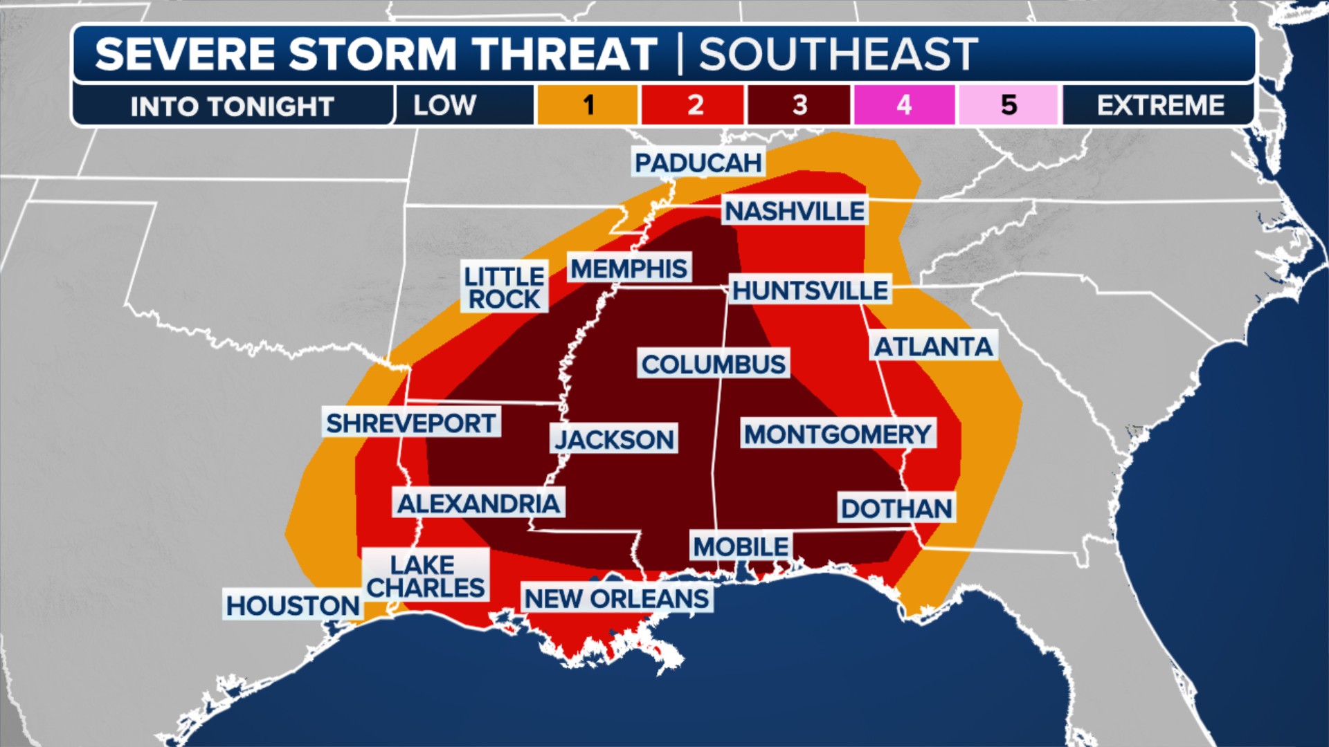 The severe weather outlook for Dec. 28, 2024.