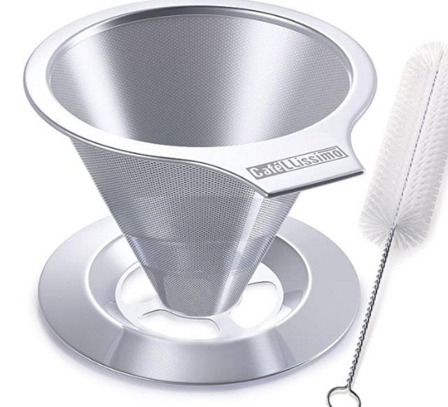 Stainless Steel Mesh Pour Over Filter for Travel Coffee