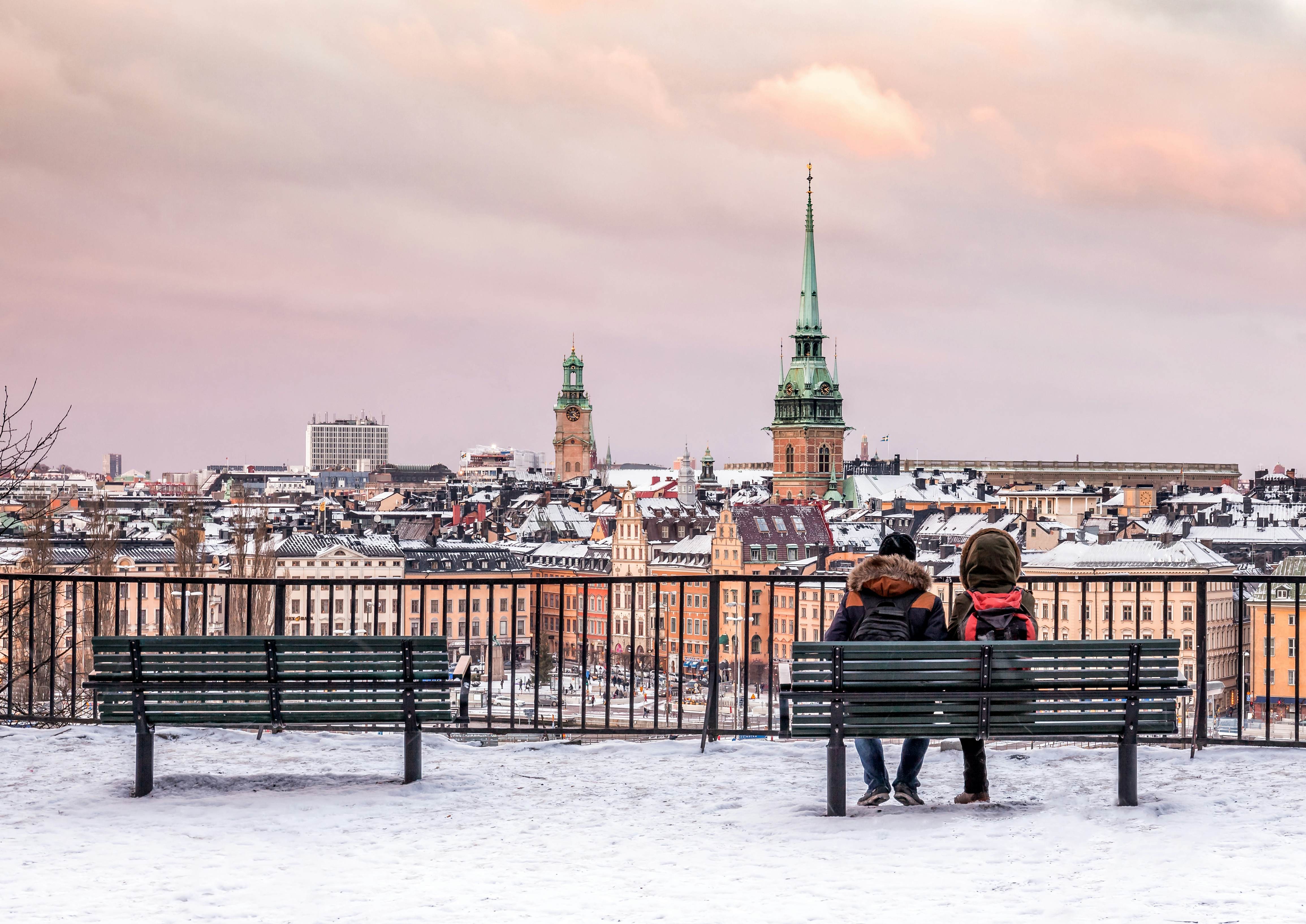 Rooftops of Stockholm in winter