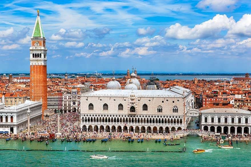 Venice skyline featuring St. Mark's Campanile and Doge's Palace, Italy