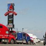 TravelCenters of America truck stop location highlighting Reserve-It parking reservation service for truckers