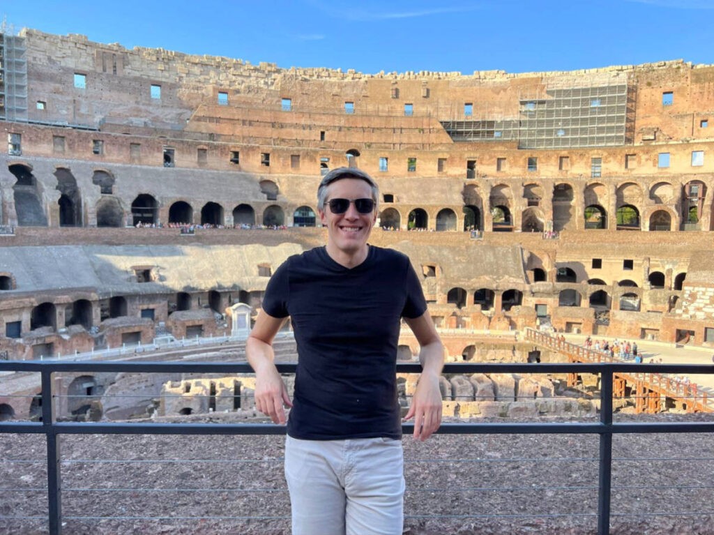 Author Nate at the Coliseum in Rome