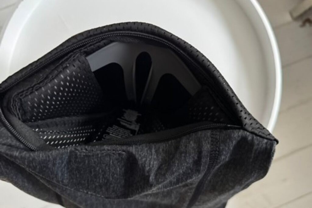 Close-up view of the Trtl Pillow's internal plastic support frame, highlighting its design for comfort and support.