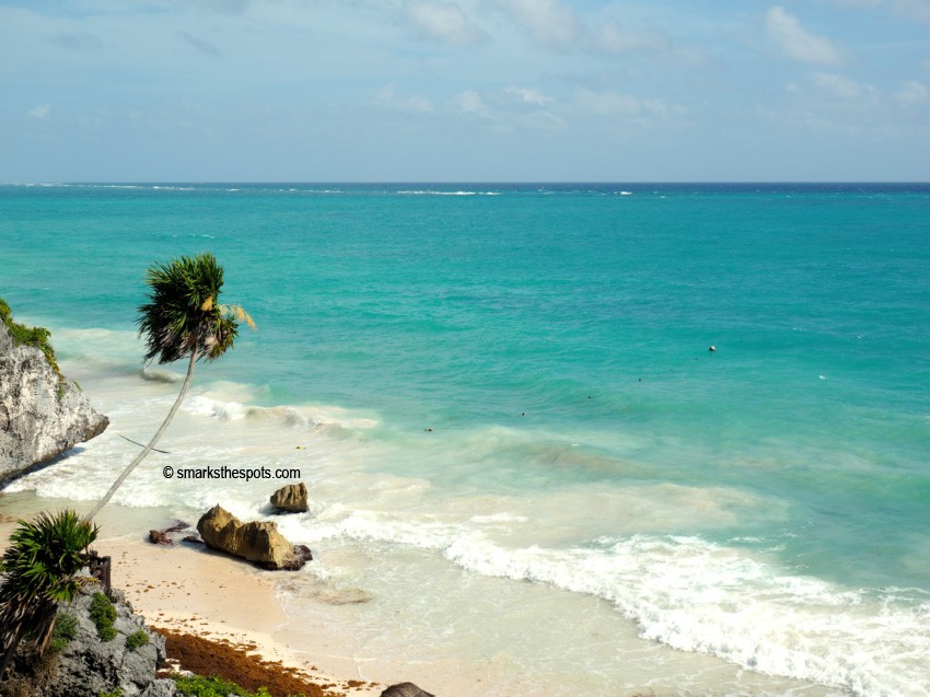 Turquoise Caribbean Sea in Tulum, inviting travelers to experience the stunning coastal scenery of Mexico travel spots.