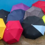 A vibrant display of various travel umbrellas, showcasing different colors and designs, tested for wind resistance and portability in 2016.