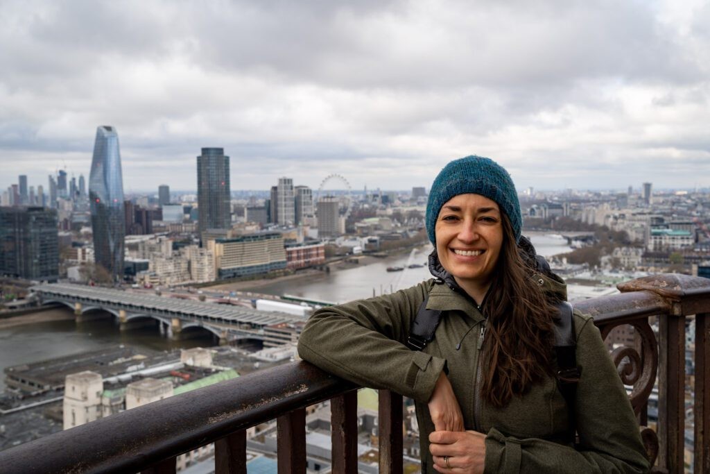 A view from the top of St. Paul's Cathedral dome, showing the London skyline stretching out in all directions