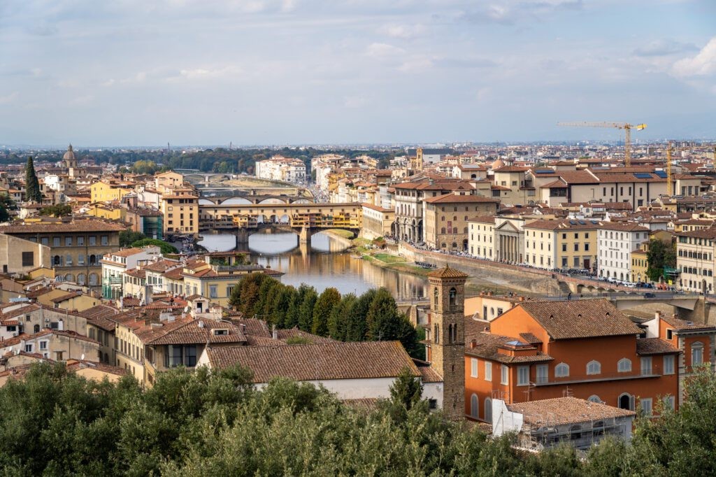 View of Ponte Vecchio from Piazzale Michelangelo in Florence