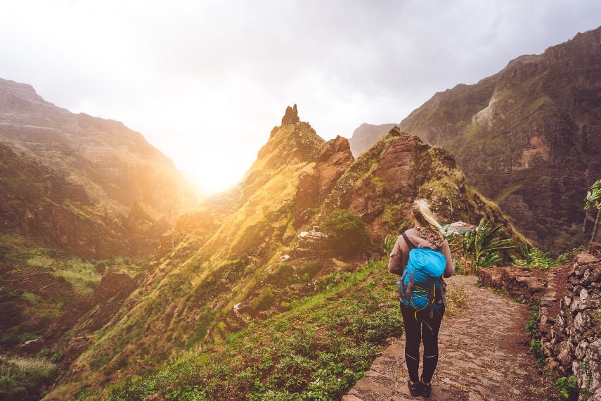 Sandy beach and turquoise waters of Cape Verde, an exotic warm destination for February