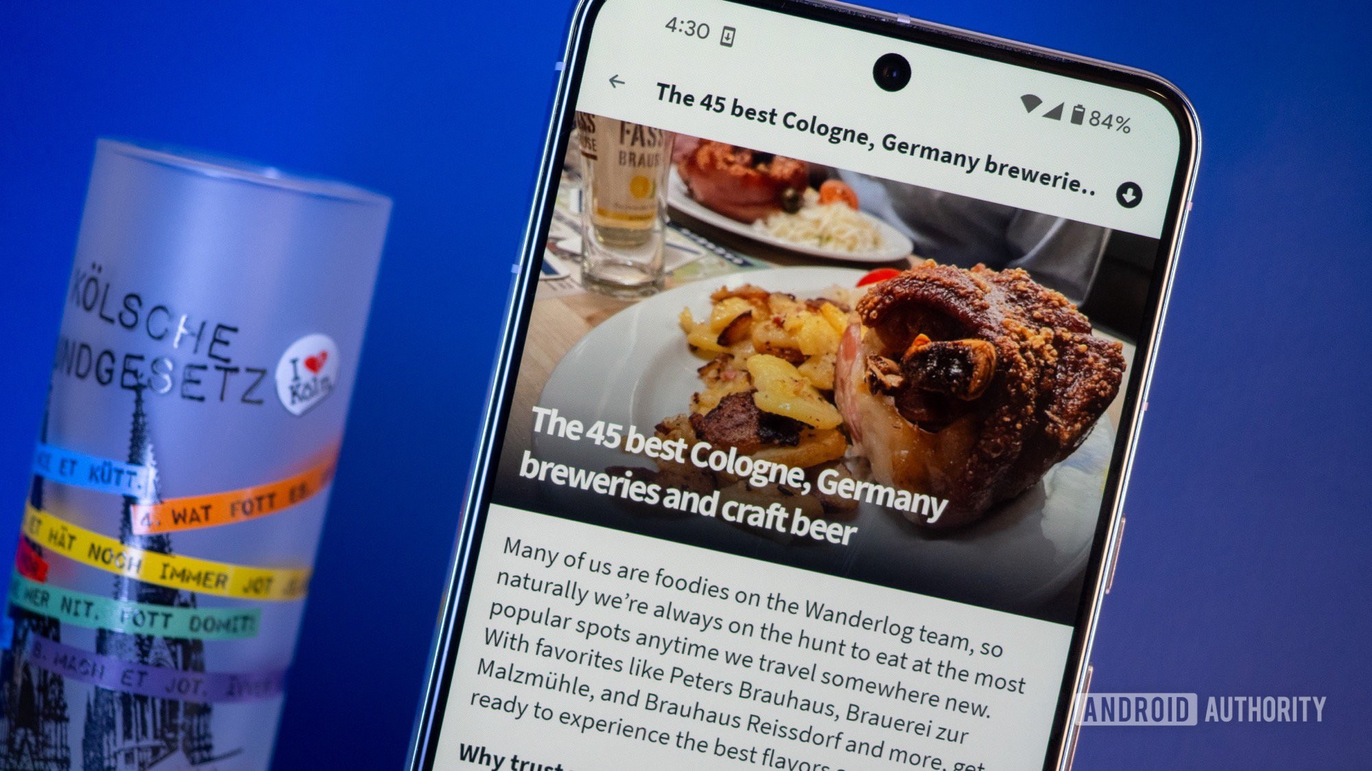 Explore feature in Wanderlog app showing best breweries in Cologne, Germany for easy trip planning