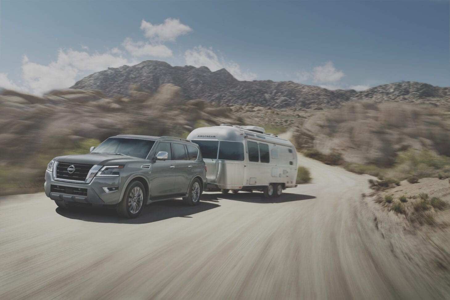 Nissan Armada towing a medium-sized trailer