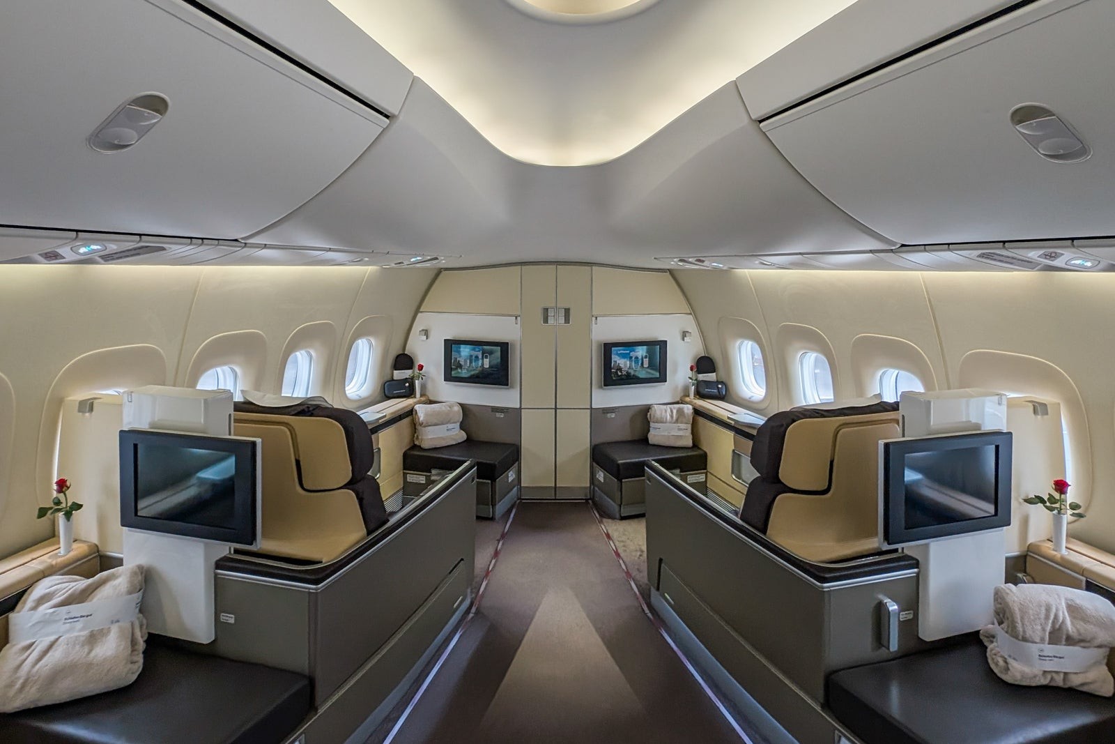 Traveler redeeming points for a first-class airline ticket