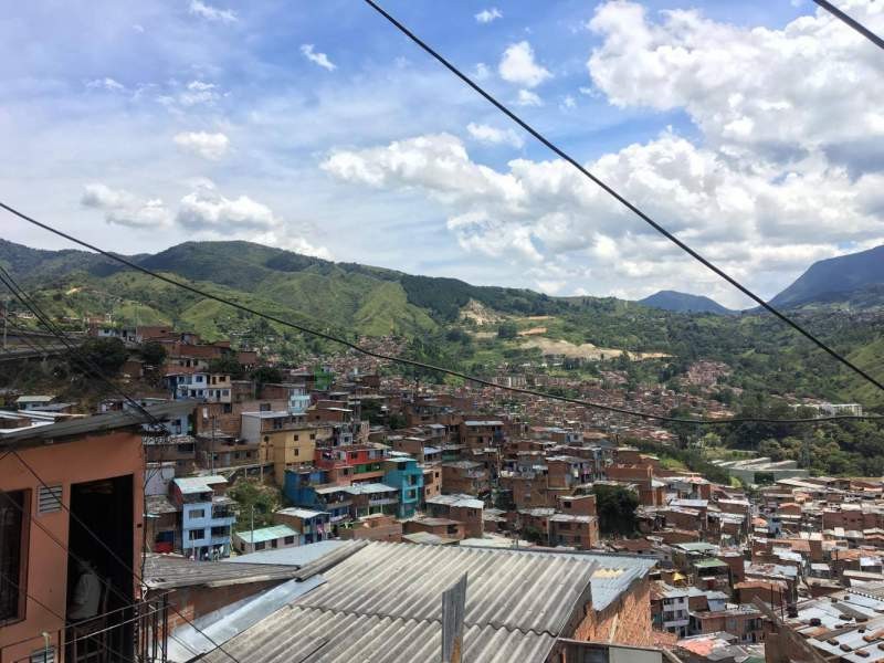 Metrocable ascending to Parque Arvi