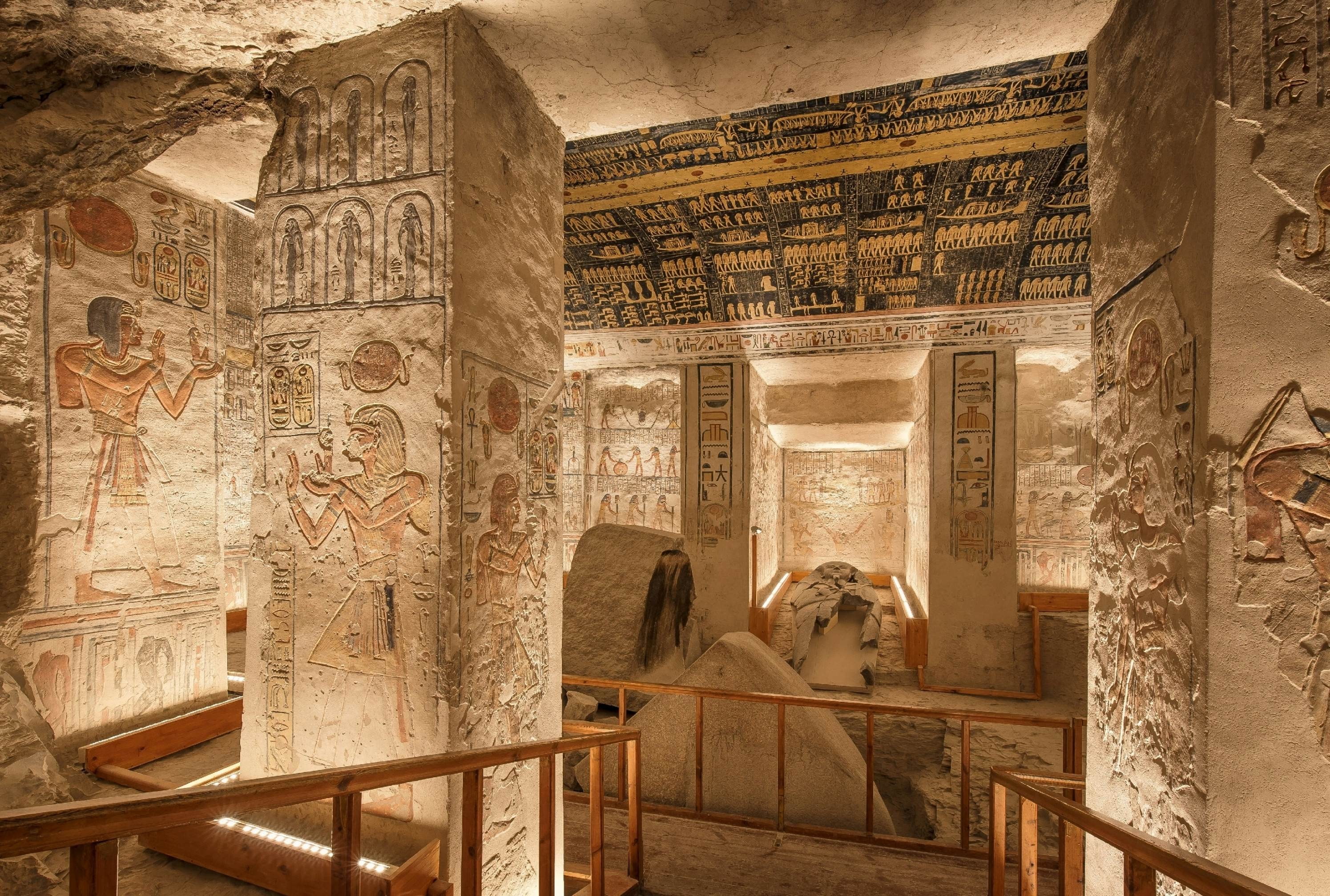 A unique interior view of the Tomb of Ramesses VI in the Valley of the Kings, Luxor, Egypt