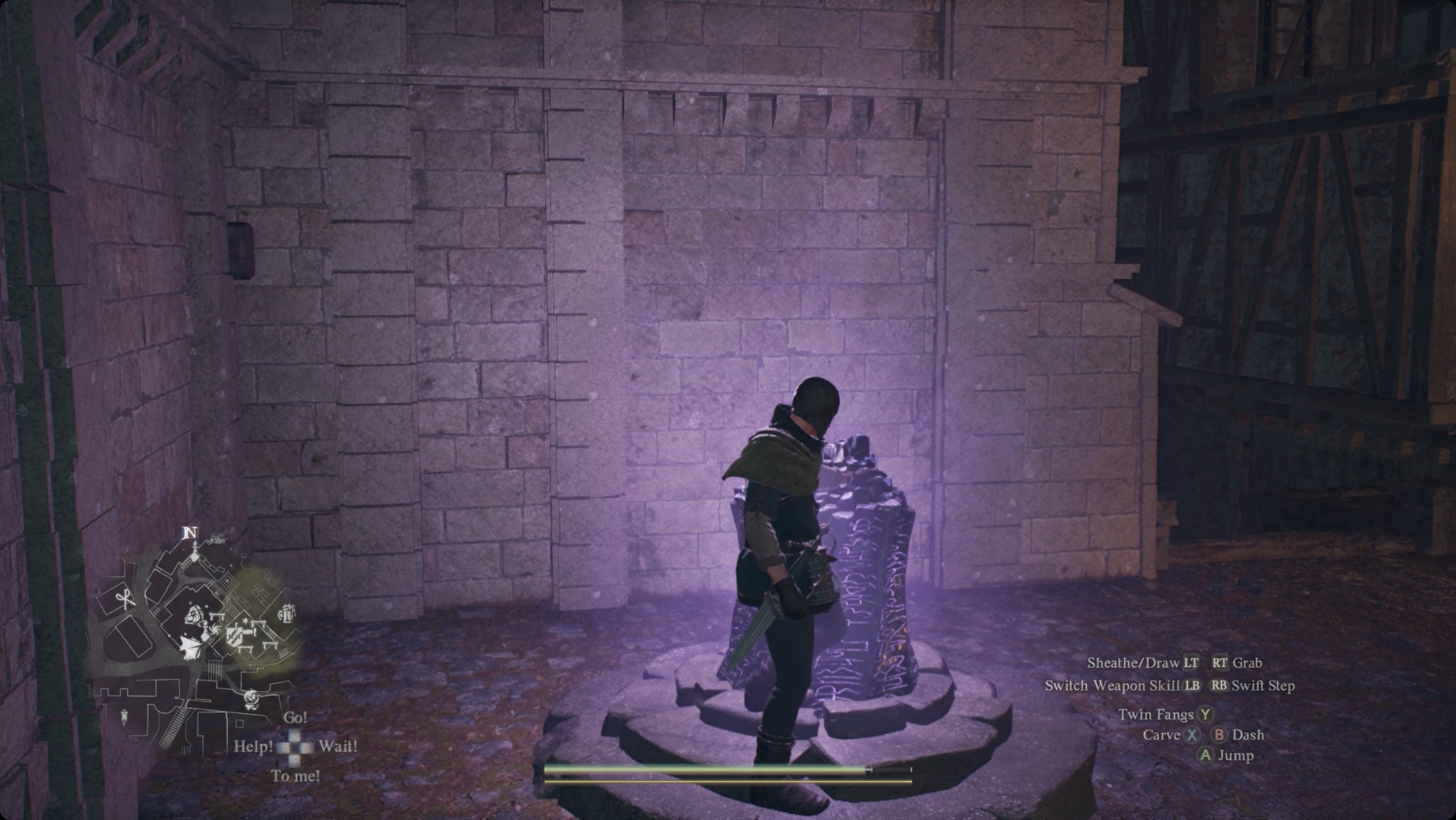 Dragon's Dogma 2 player activating a portcrystal in Vernworth, setting up a fast travel point