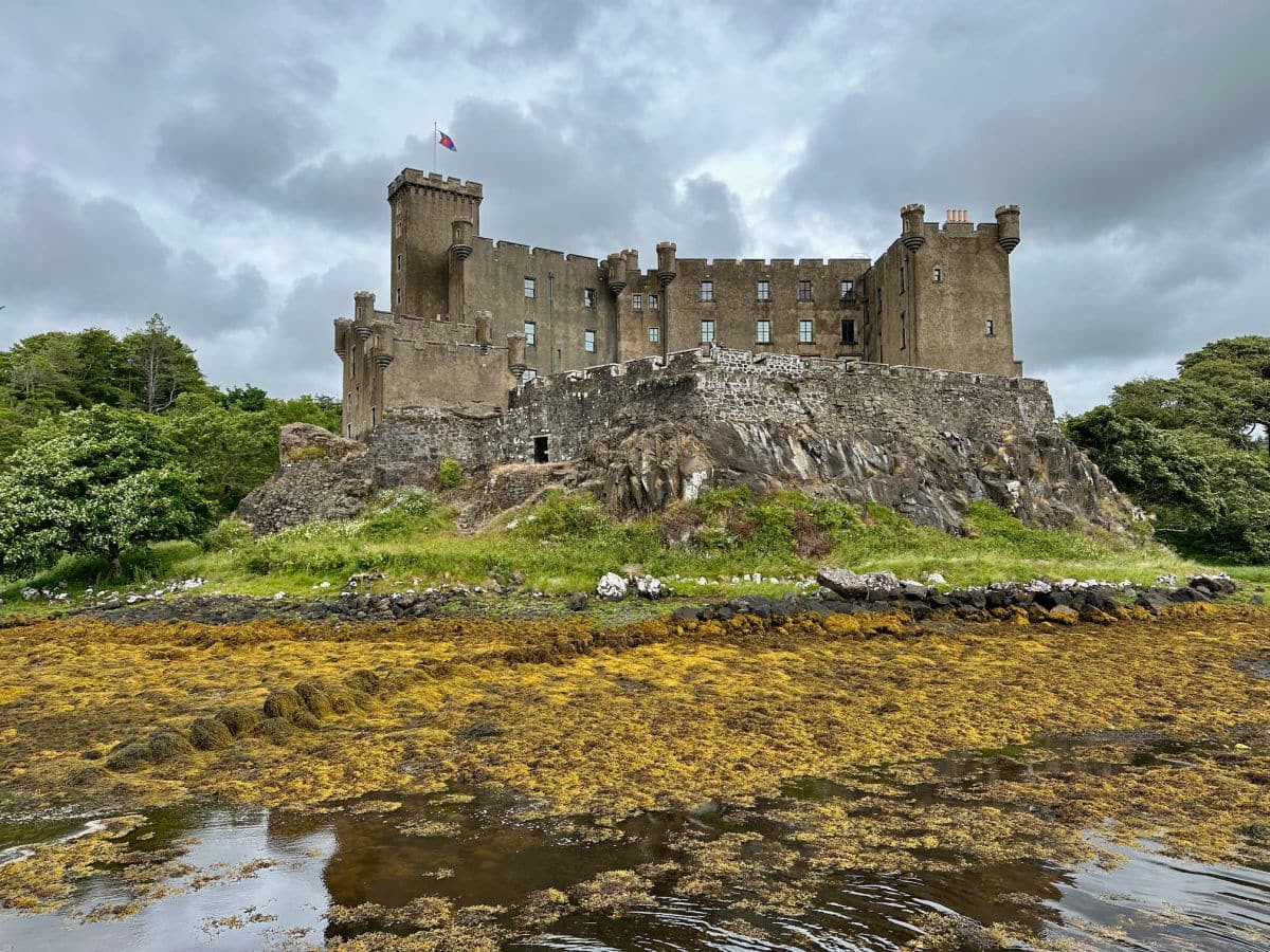 Dunvegan Castle and moat in Scotland
