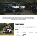 Family camping in a travel trailer, showcasing outdoor adventure.
