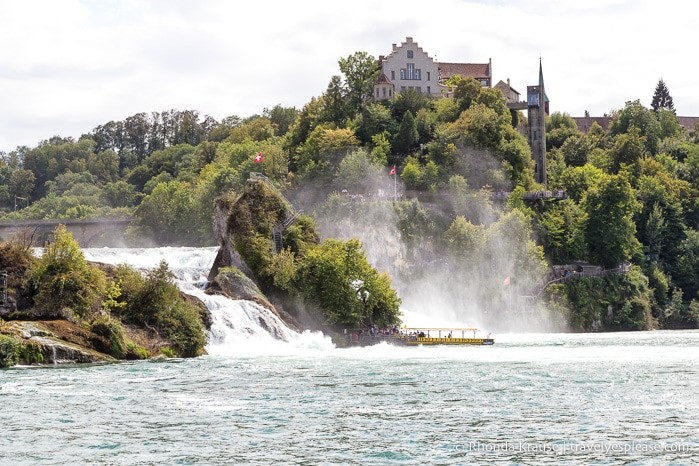 Rhine Falls near Schaffhausen, a natural wonder accessible via the Swiss Travel Pass.