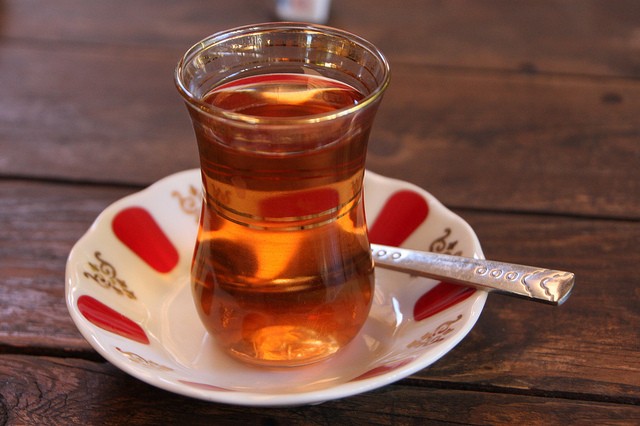 Enjoying Turkish Tea