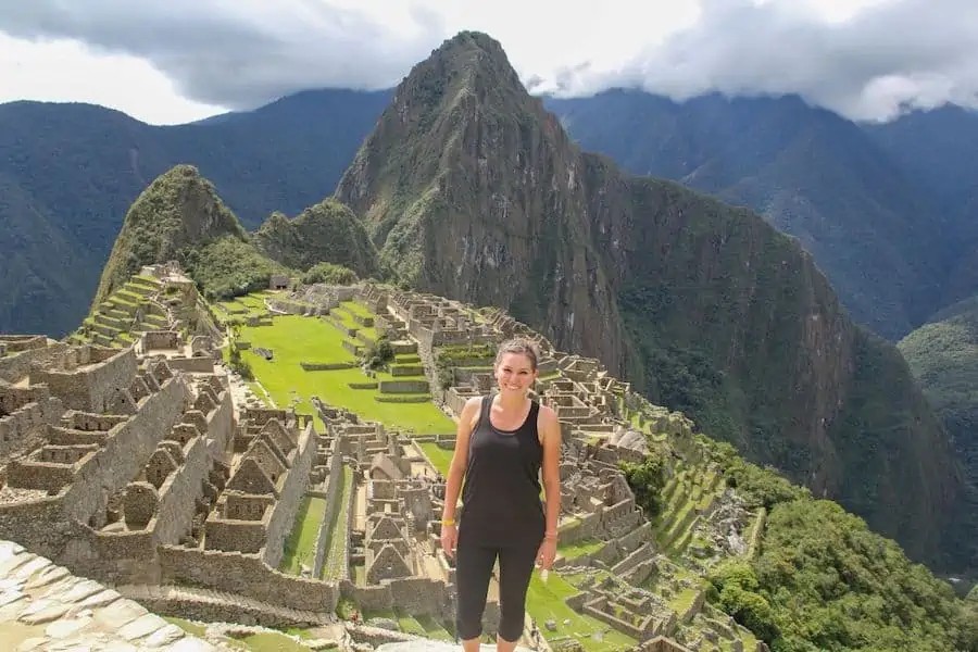 Standing in front of Machu Picchu in Peru