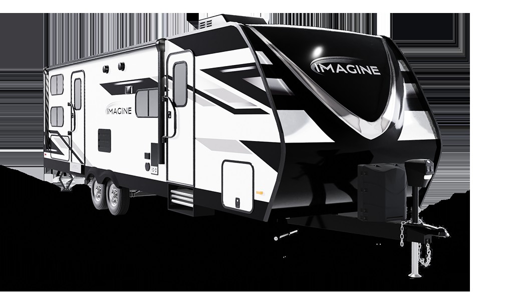 Grand Design Imagine travel trailer, known for its quality construction and luxurious features