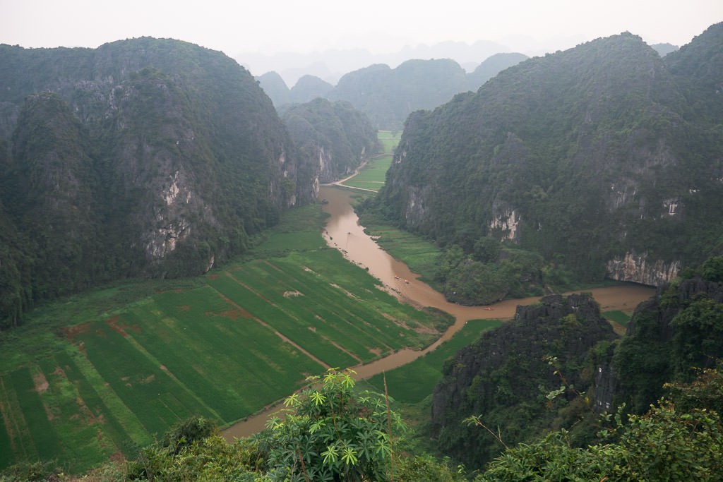 Rice fields in Sapa under a cloudy sky