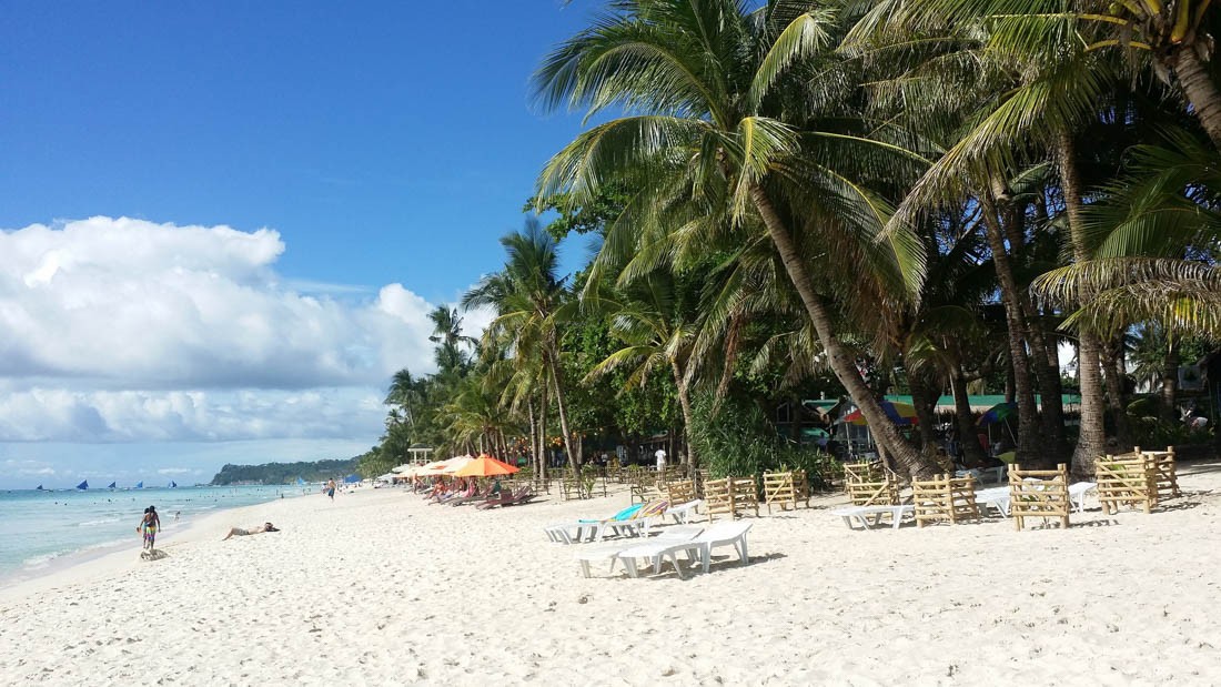 Sunset on a beach in Boracay, Philippines