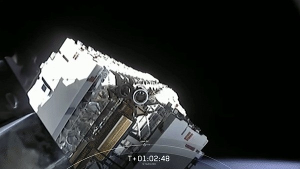Short video showing the release of the first Starlink satellites into low Earth orbit.