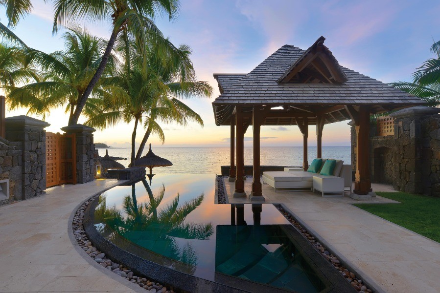 Luxury accommodation in Mauritius offering stunning ocean views and private pools, perfect for a relaxing vacation