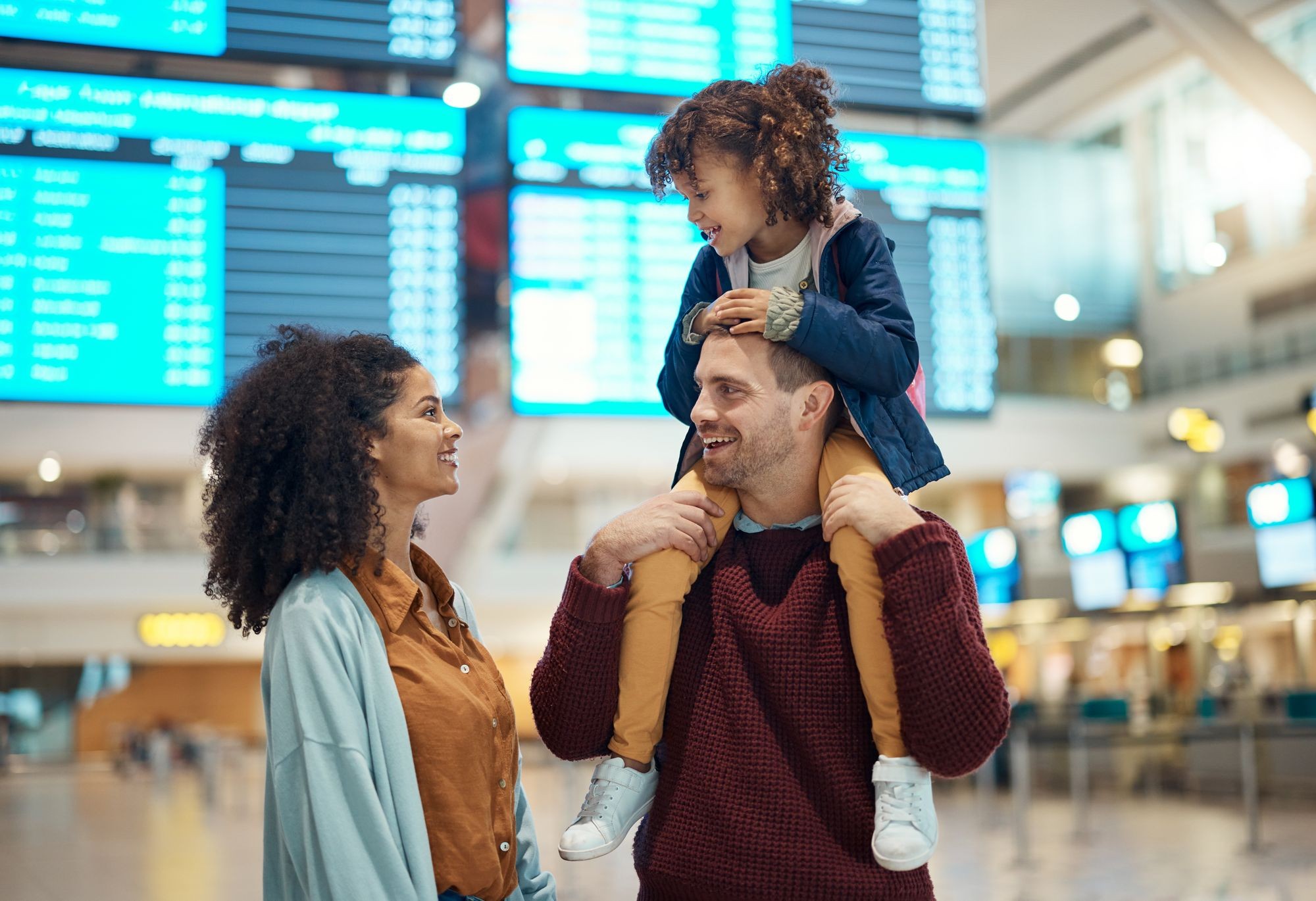 family at airport