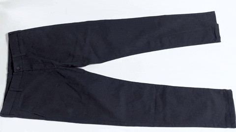 Folding trousers for travel neatly
